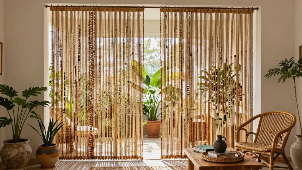 17 Bamboo Beaded Curtains Ideas for Natural Interiors