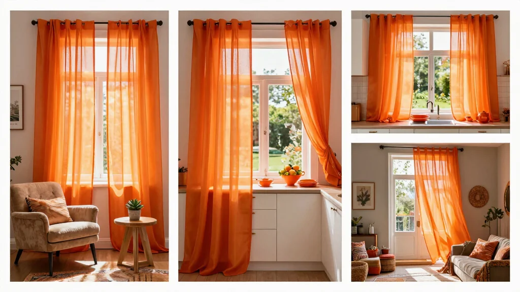 18 Orange Sheer Curtains Ideas for Warm Color Accents