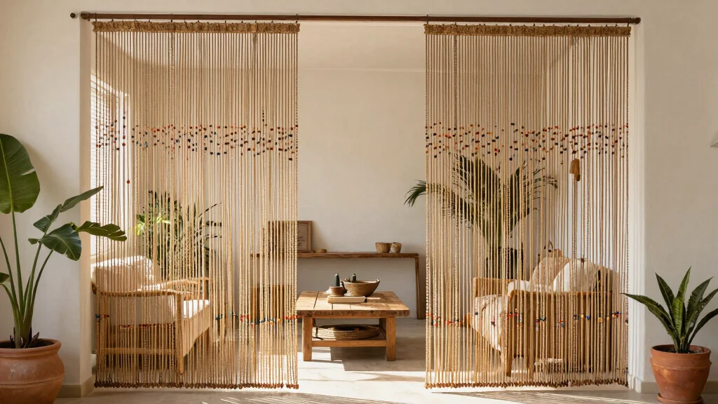 18 Wooden Beaded Curtains Ideas for Rustic Style