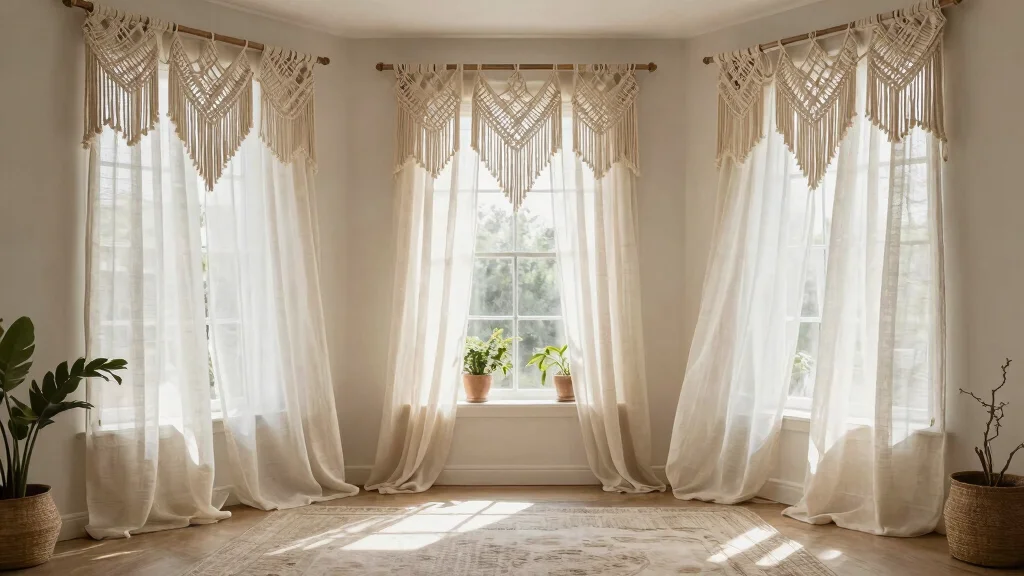 7 Bohemian Window Decor Ideas with Macrame and Linen Accents