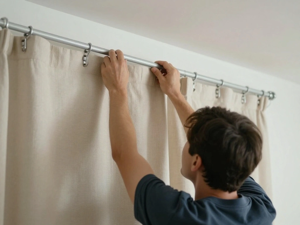 How to Create a DIY Canopy Effect with Sheer Curtains (No Ceiling Hardware Needed) - Step 5: Hang the Curtain Rods 1