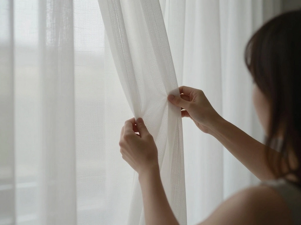 How to Create a DIY Canopy Effect with Sheer Curtains (No Ceiling Hardware Needed) - Step 7: Adjust the Curtains 1