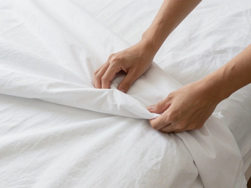 How to Fold a Fitted Sheet Perfectly in Under 60 Seconds - Step 7: Smooth and Adjust 1