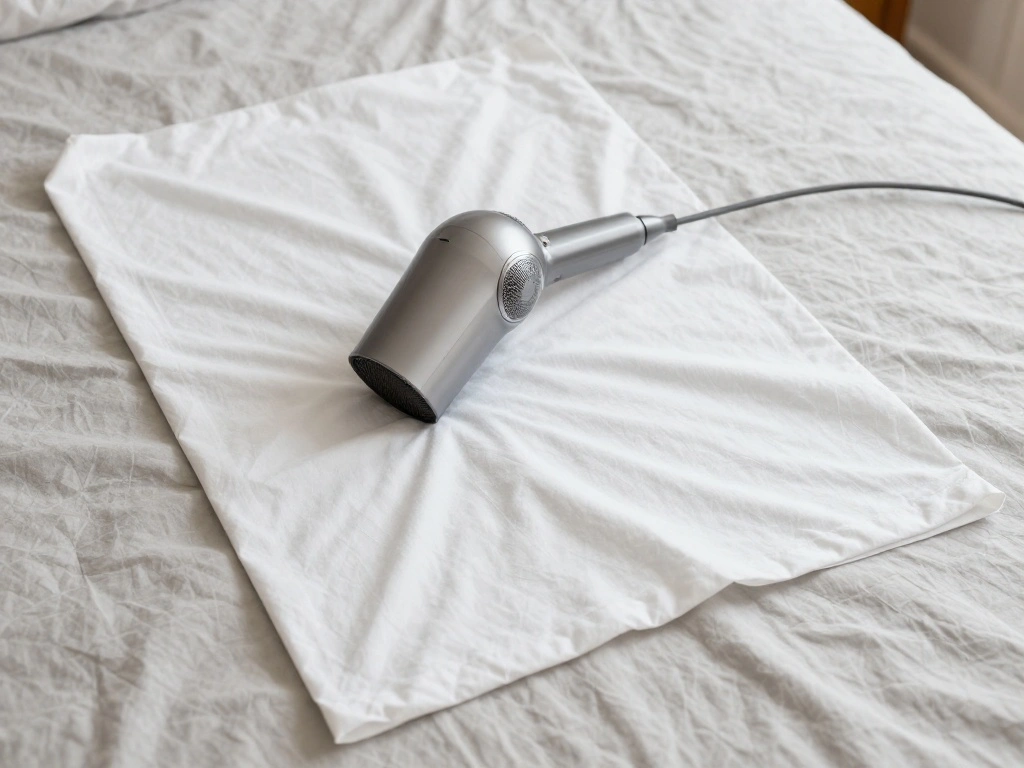 How to Get Wrinkle-Free Sheets Without an Iron (Hotel Hacks That Work) - Step 2: Use a Hair Dryer 1