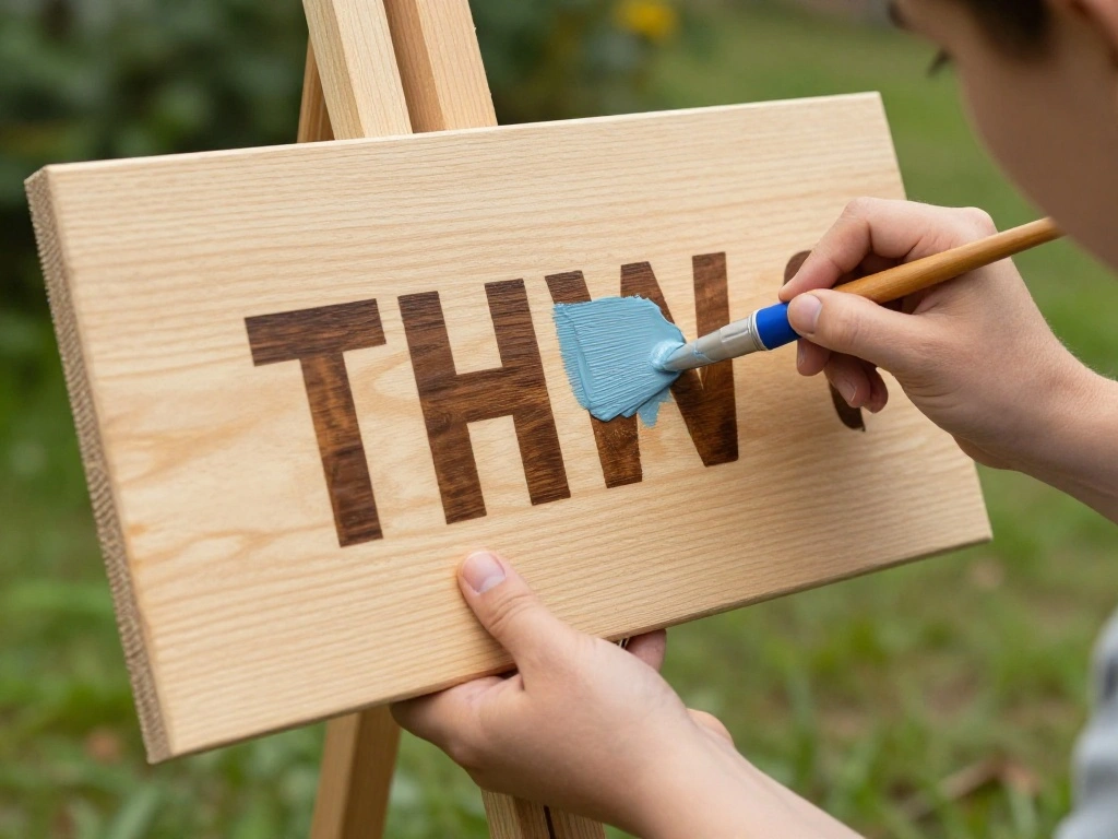 How to Make a DIY Wooden Name Sign for a Gender-Neutral Nursery (Free Template) - Step 5: Apply Paint or Stain 1
