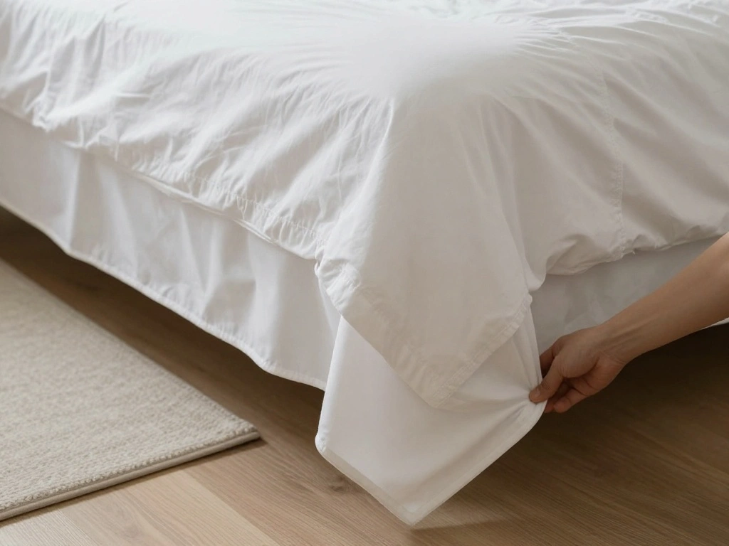 How to Make a Hotel Bed Step by Step: The Complete Method - Step 8: Add a Bed Skirt (Optional) 1