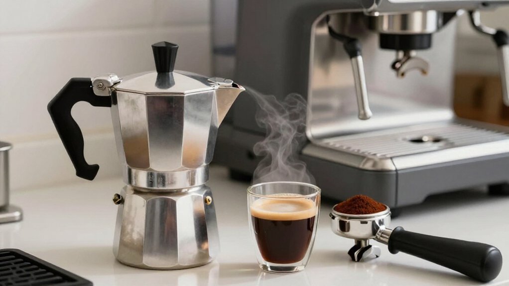 moka pot lacks 9 bar pressure