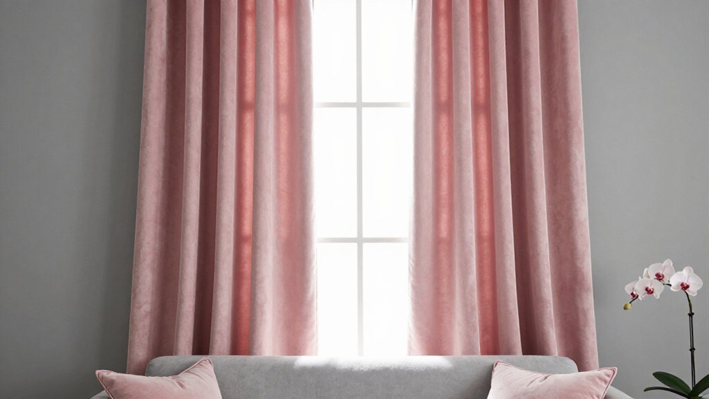 muted dusty blush curtains