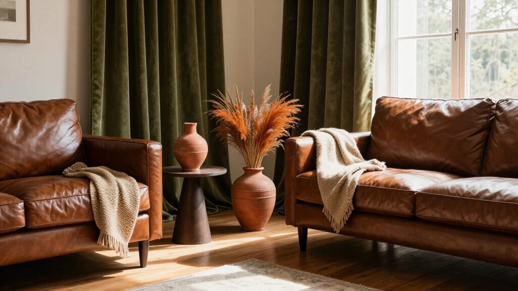 olive green and terracotta warmth