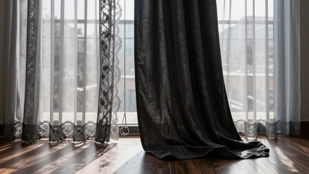 sheer and blackout layering