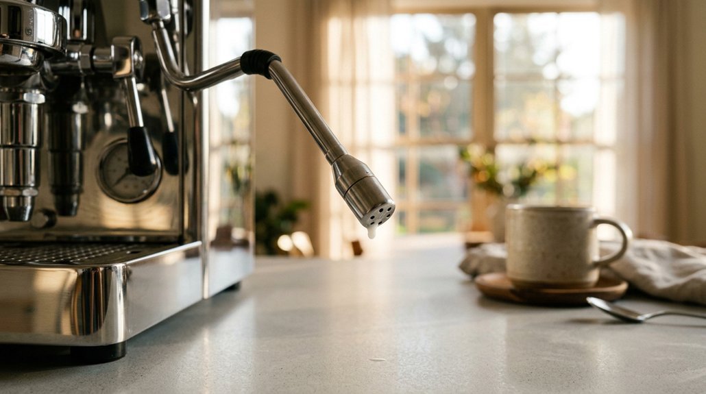 steam wand milk frothing steps