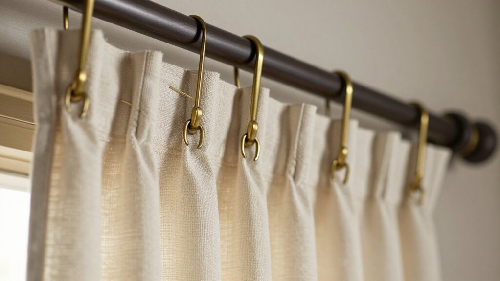tuck hooks under stitches