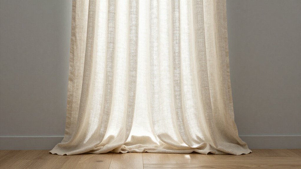 warm tone on tone curtain pairing